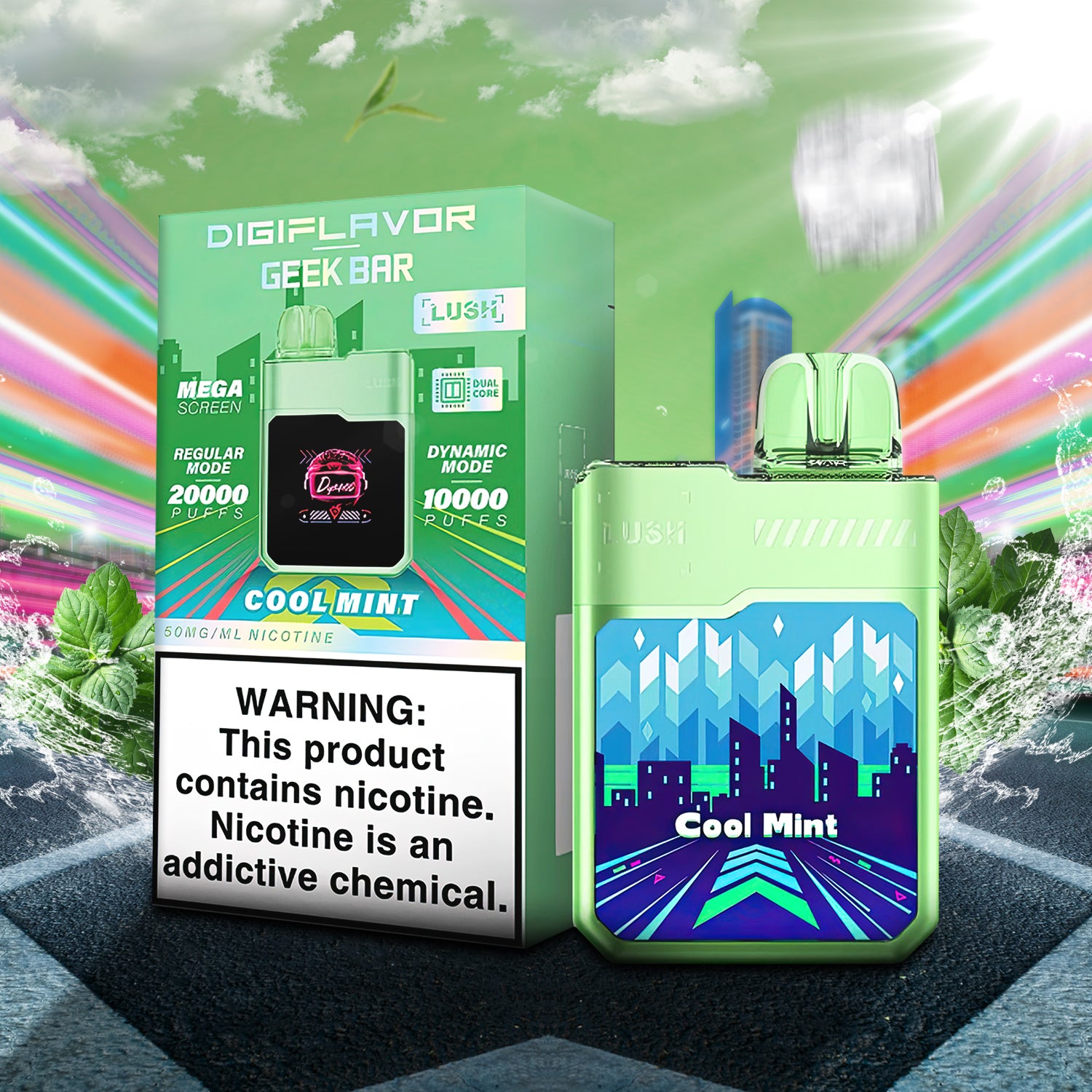 DigiFlavor x Geek Bar Lush Disposable - Cool Mint  DigiFlavor x Geek Bar Lush Disposable - Cool Mint