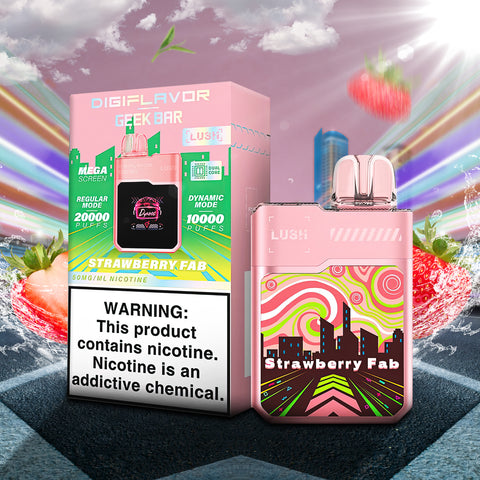 DigiFlavor x Geek Bar Lush Disposable - Strawberry Fab  DigiFlavor x Geek Bar Lush Disposable - Strawberry Fab