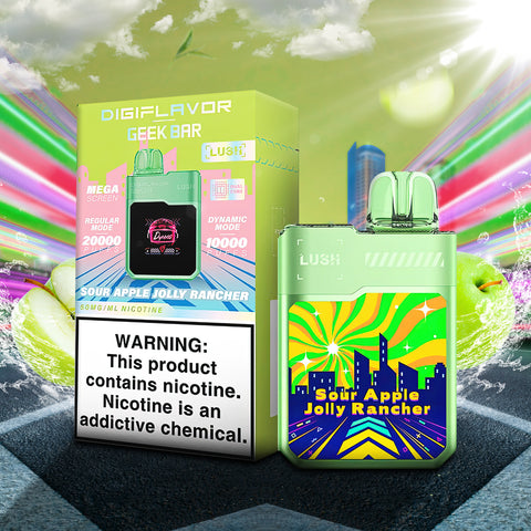 DigiFlavor x Geek Bar Lush Disposable - Sour Apple Jolly Rancher  DigiFlavor x Geek Bar Lush Disposable - Sour Apple Jolly Rancher