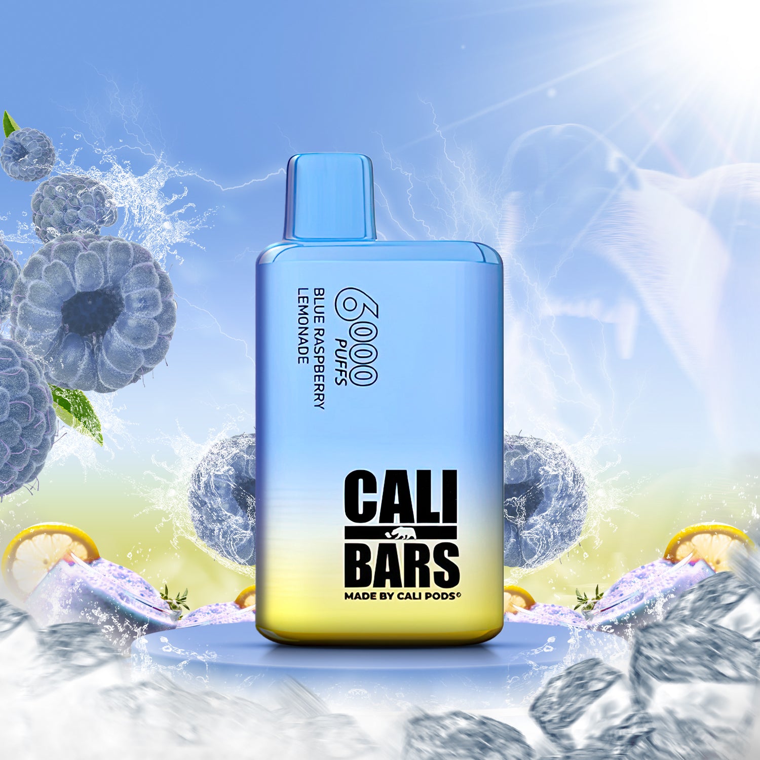 Cali Bars V2 6000 Disposable Vape - Blue Raspberry Lemonade  Cali Bars V2 6000 Disposable Vape - Blue Raspberry Lemonade
