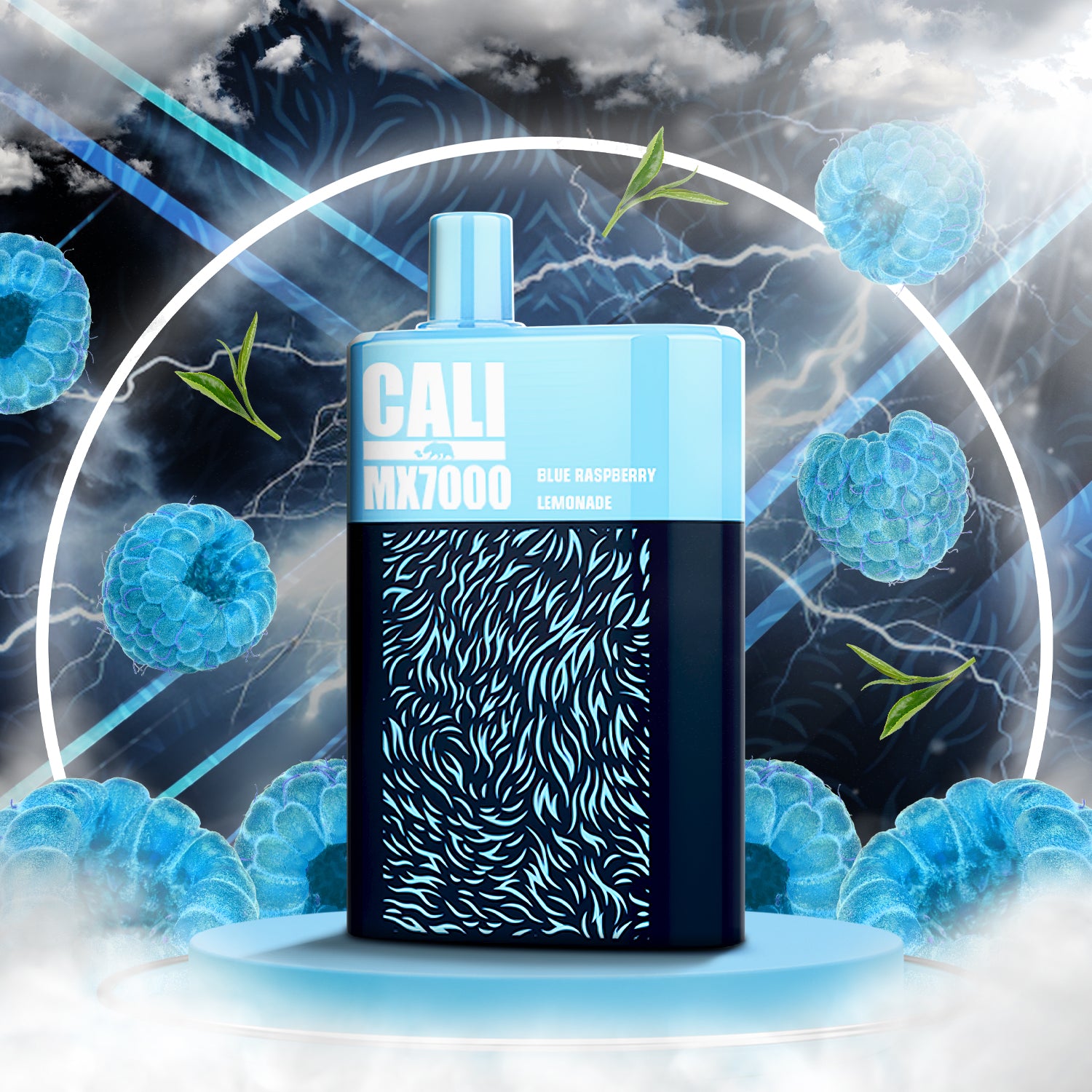 Cali MX7000 Puffs Disposable Vape - Blue Raspberry Lemonade  Cali MX7000 Puffs Disposable Vape - Blue Raspberry Lemonade