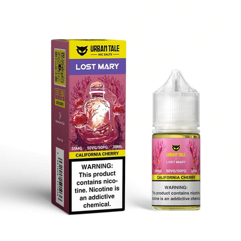 Urban Tale Salt by Lost Mary 30ml - California Cherry  Urban Tale Salt by Lost Mary 30ml - California Cherry