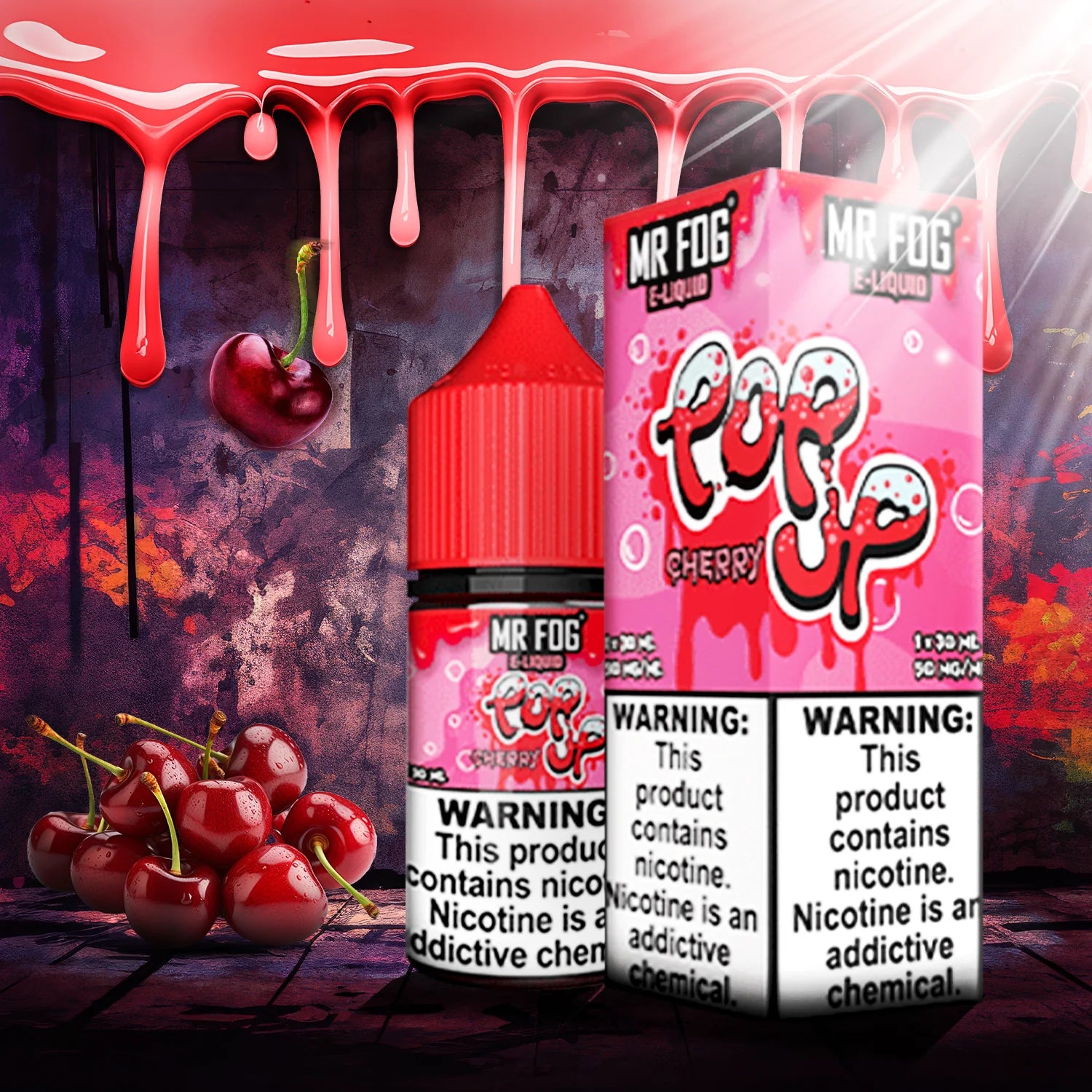 MR FOG E-LIQUID POP UP 30ML - Cherry  MR FOG E-LIQUID POP UP 30ML - Cherry