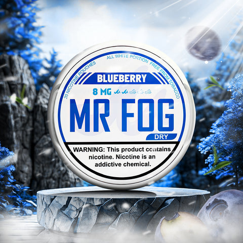 MR FOG NICOTINE POUCHES 8MG - Blueberry Dry  MR FOG NICOTINE POUCHES 8MG - Blueberry Dry