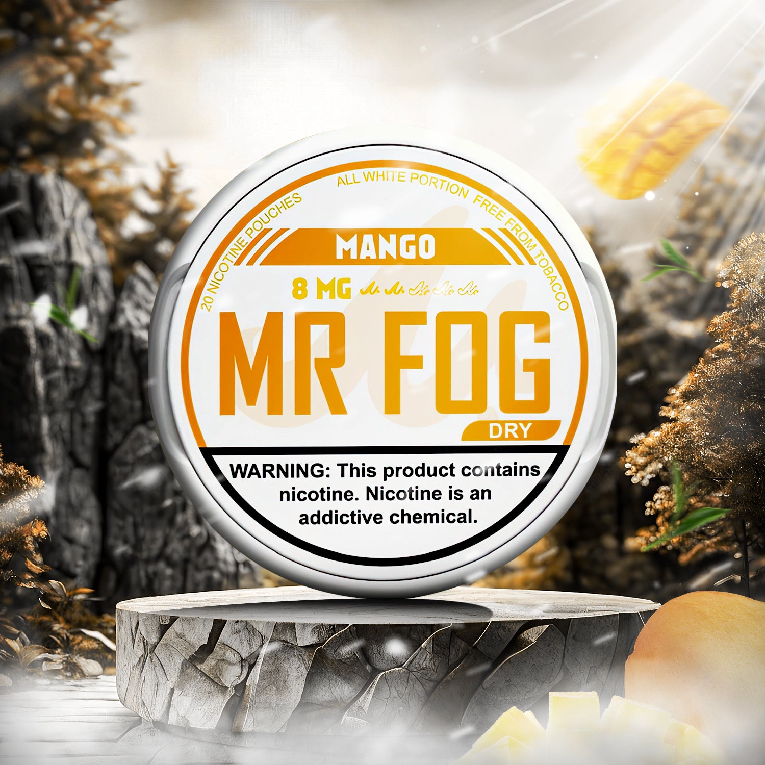 MR FOG NICOTINE POUCHES 8MG - Mango Dry  MR FOG NICOTINE POUCHES 8MG - Mango Dry