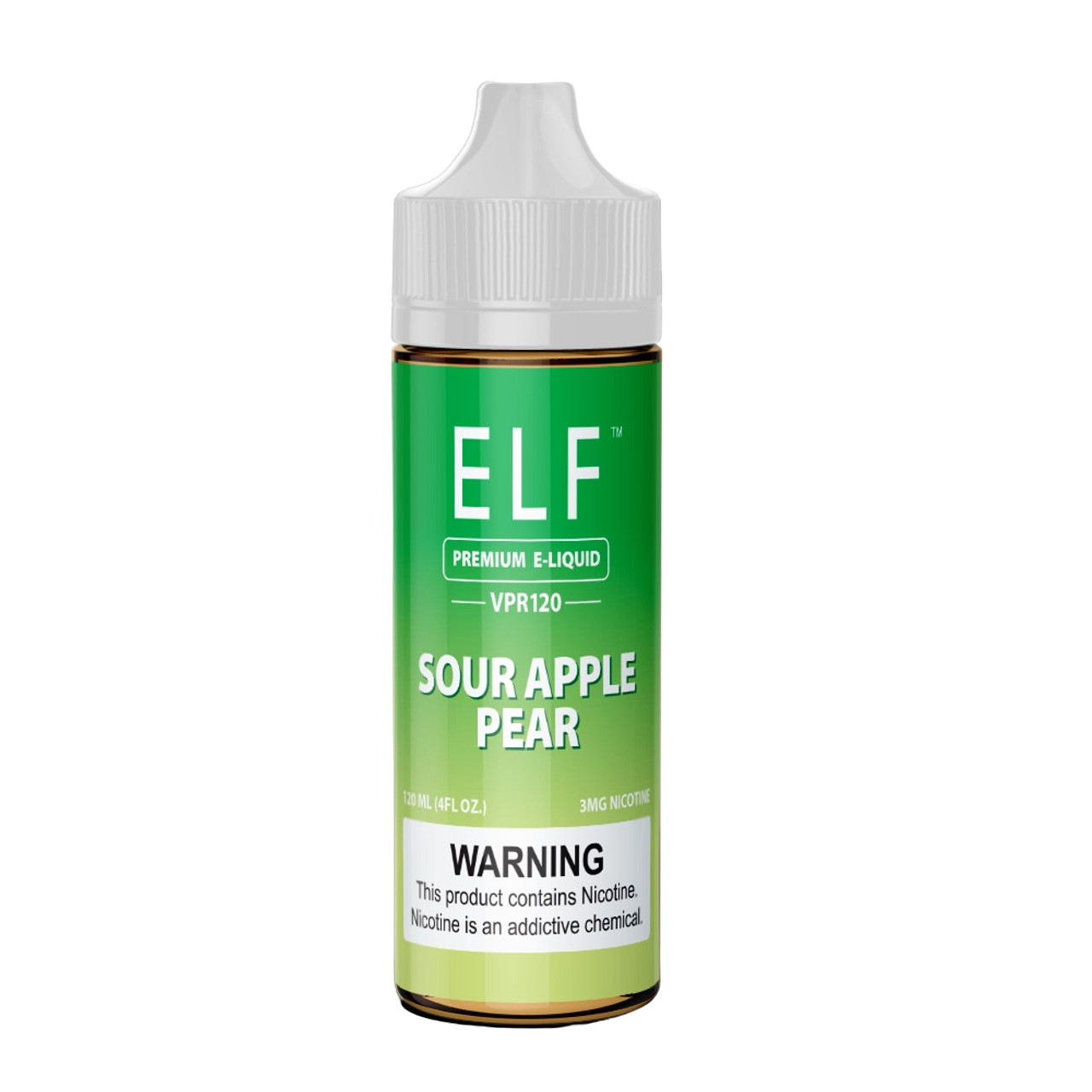 ELF VPR120 Premium Nicotine E-Liquid 120ML - Sour Apple Pear  ELF VPR120 Premium Nicotine E-Liquid 120ML - Sour Apple Pear