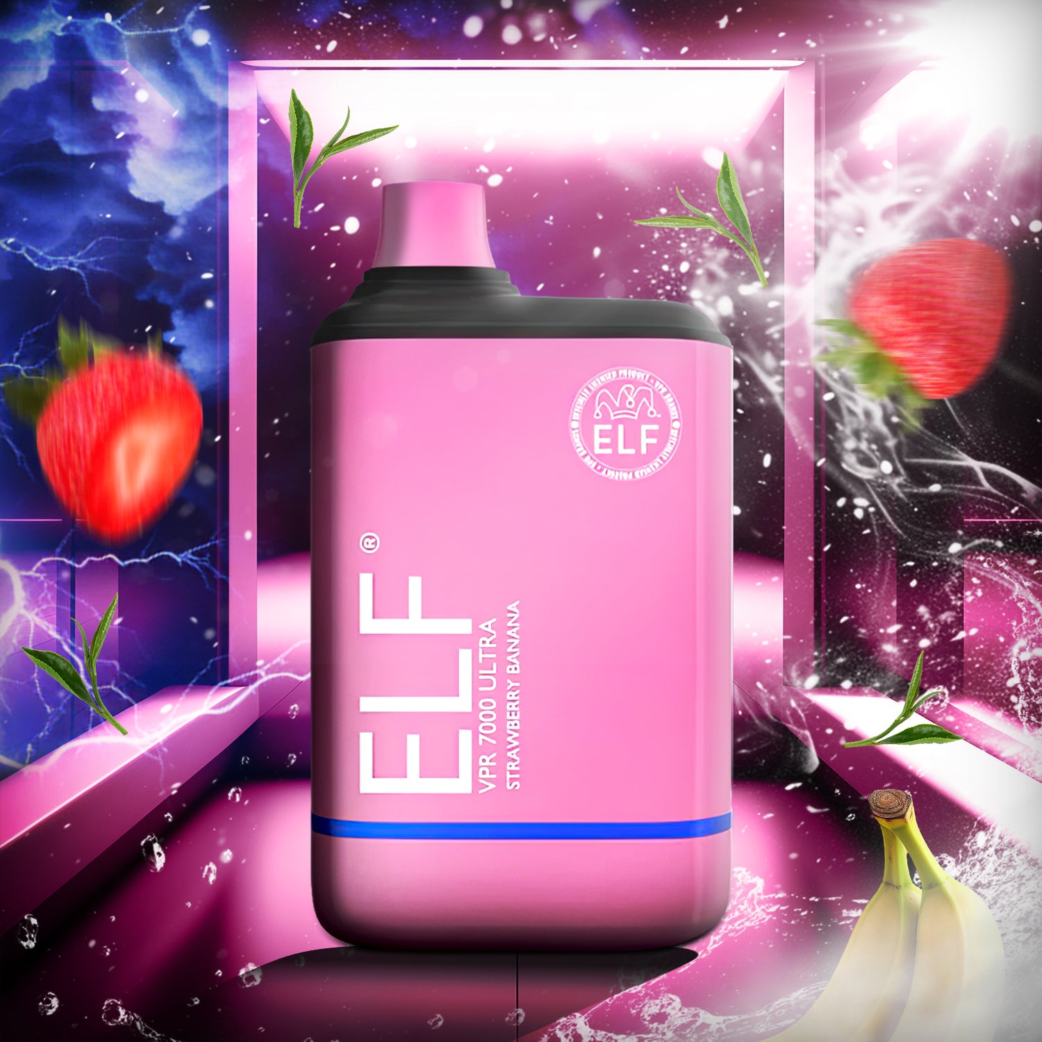 ELF VPR ULTRA 7000 Disposable - Strawberry Banana  ELF VPR ULTRA 7000 Disposable - Strawberry Banana