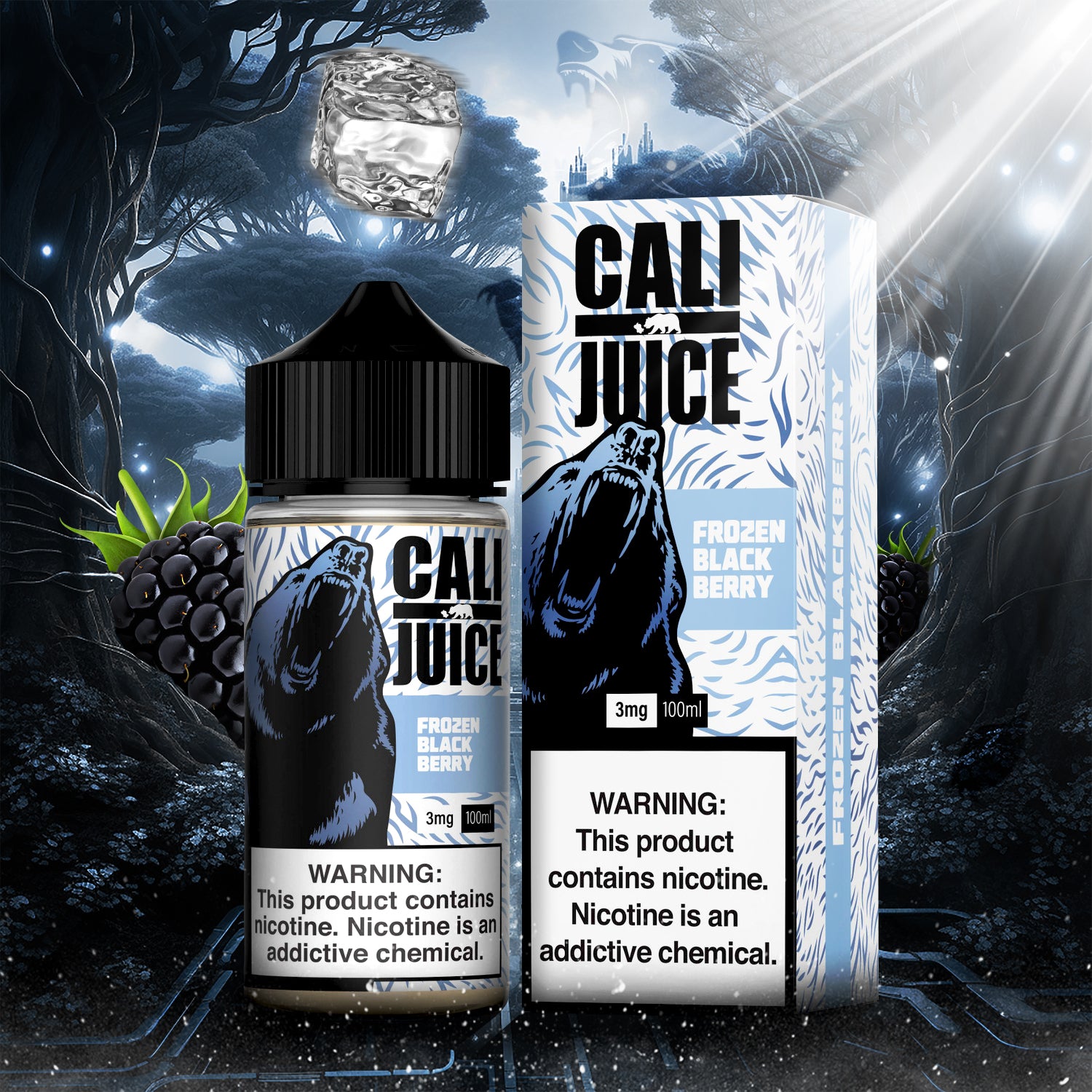 Cali Juice Nicotine Salt E-Liquid 30ML - Frozen Black Berry  Cali Juice Nicotine Salt E-Liquid 30ML - Frozen Black Berry