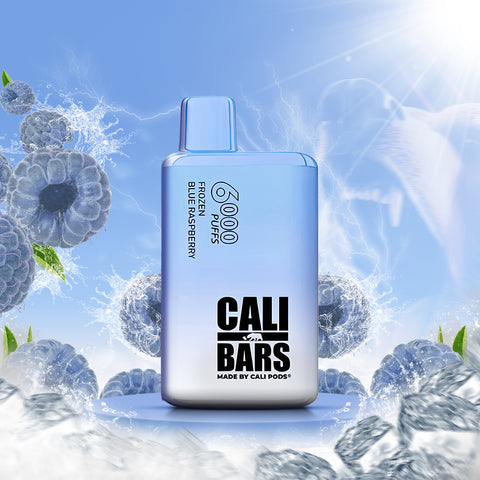 Cali Bars V2 6000 Disposable Vape - Frozen Blu Raspberry  Cali Bars V2 6000 Disposable Vape - Frozen Blu Raspberry