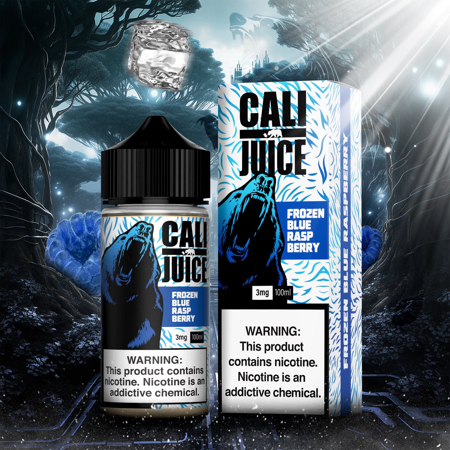 Cali Juice Nicotine Salt E-Liquid 30ML - Frozen Blue Raspberry  Cali Juice Nicotine Salt E-Liquid 30ML - Frozen Blue Raspberry
