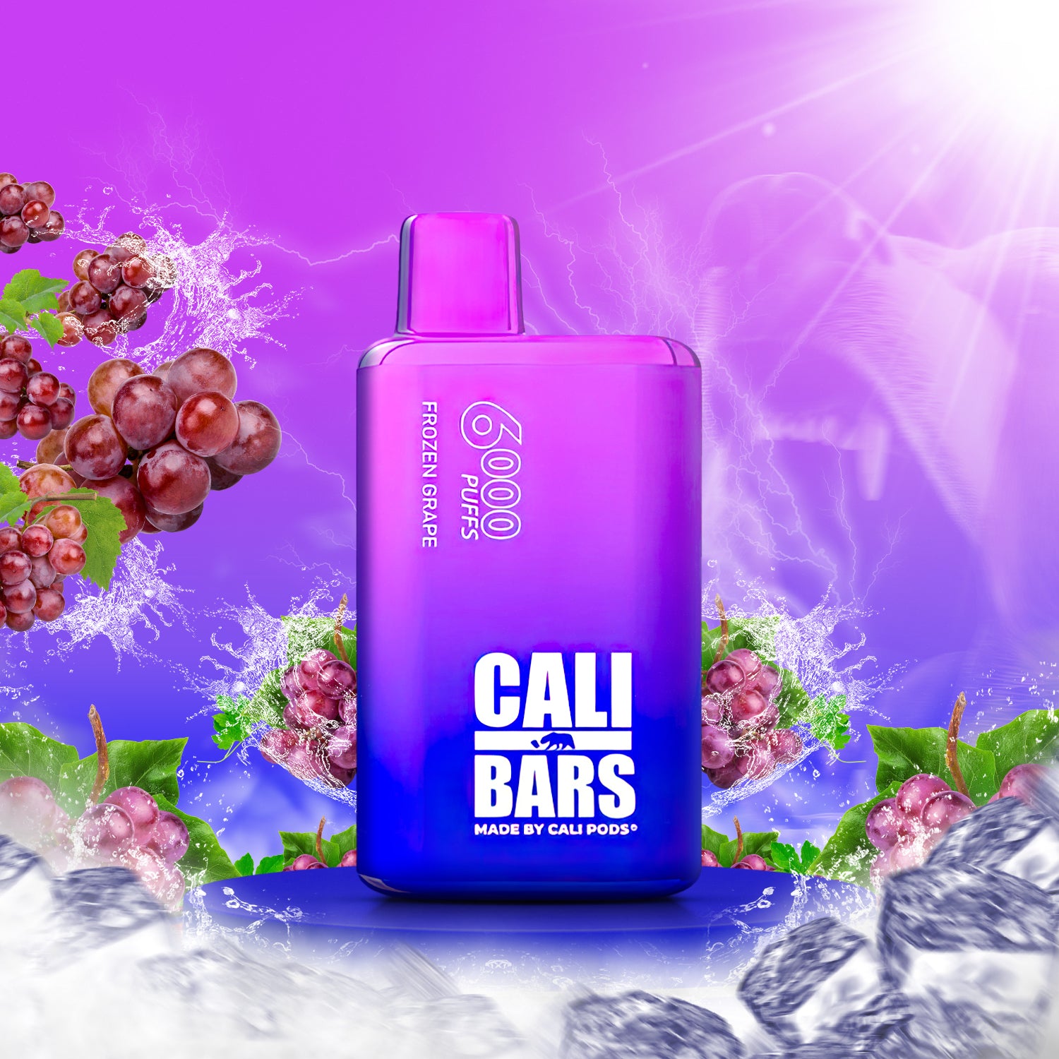 Cali Bars V2 6000 Disposable Vape - Frozen Grape  Cali Bars V2 6000 Disposable Vape - Frozen Grape