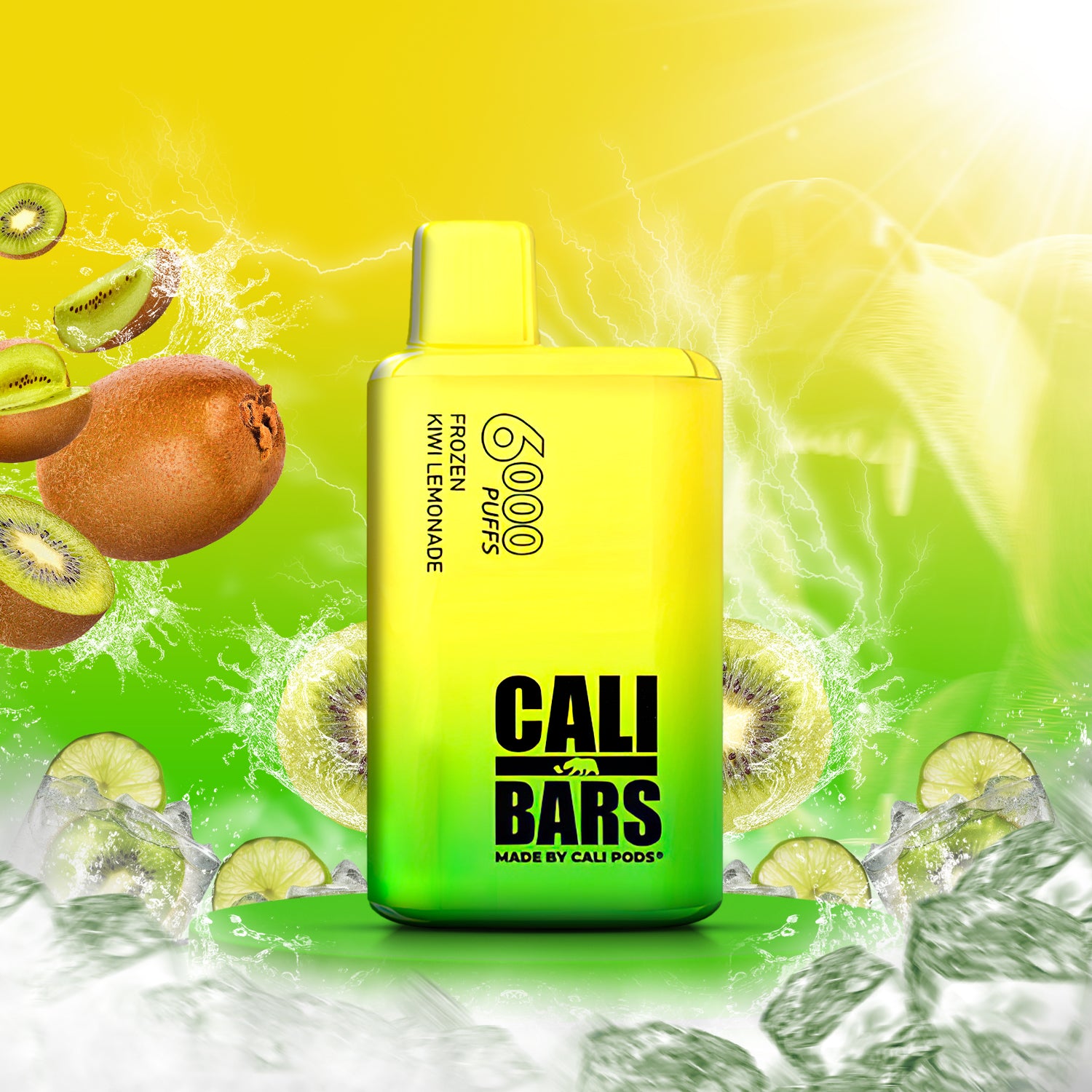 Cali Bars V2 6000 Disposable Vape - Frozen Kiwi Lemonade  Cali Bars V2 6000 Disposable Vape - Frozen Kiwi Lemonade