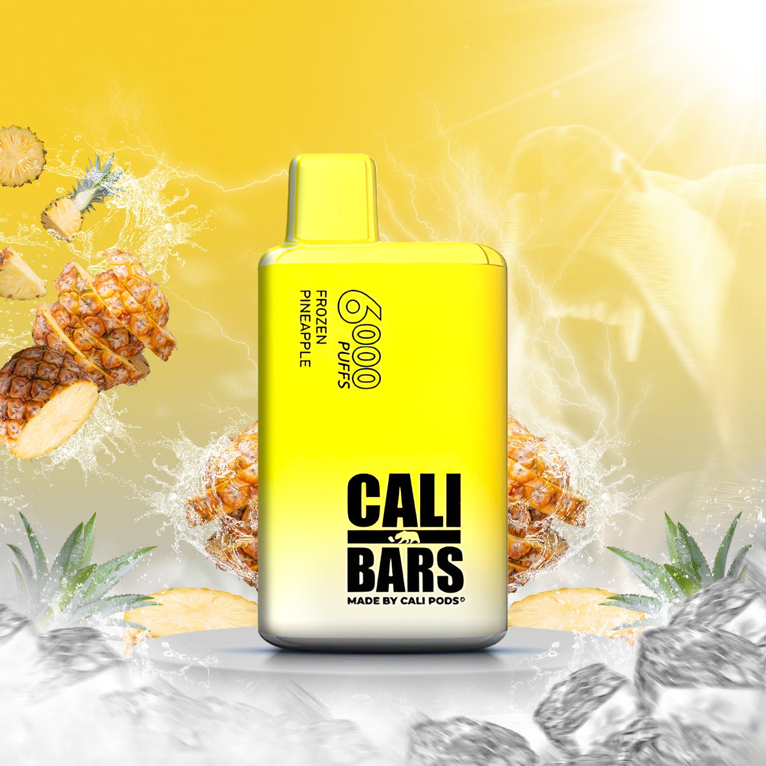 Cali Bars V2 6000 Disposable Vape - Frozen Pineapple  Cali Bars V2 6000 Disposable Vape - Frozen Pineapple