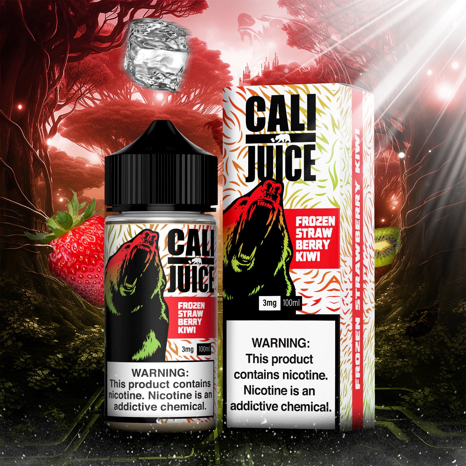 Cali Juice Nicotine Salt E-Liquid 30ML - Frozen Strawberry Kiwi  Cali Juice Nicotine Salt E-Liquid 30ML - Frozen Strawberry Kiwi