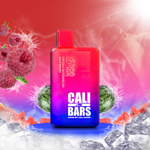 Cali Bars V2 6000 Disposable Vape - Frozen Watermelon Raspberry  Cali Bars V2 6000 Disposable Vape - Frozen Watermelon Raspberry