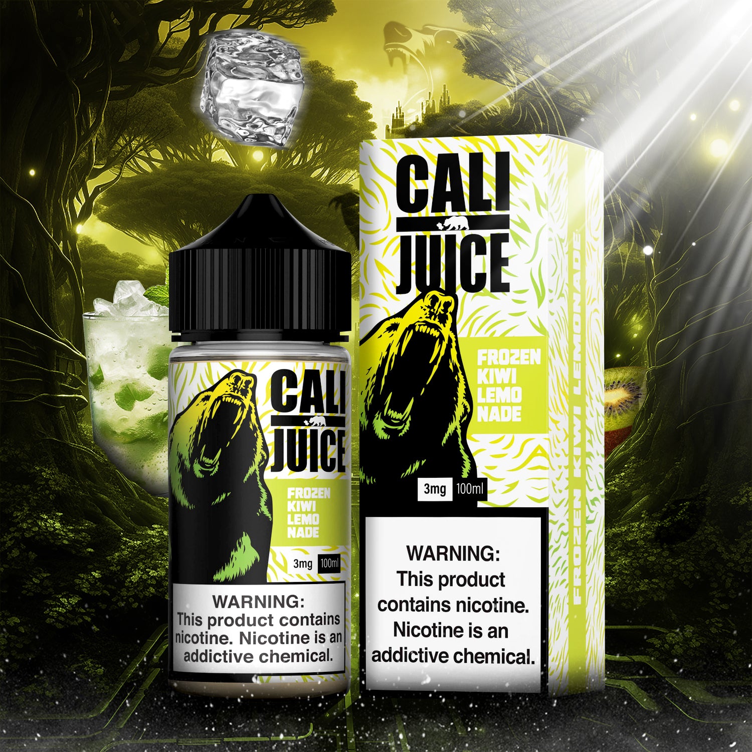 Cali Juice Nicotine Salt E-Liquid 30ML - Frozen Kiwi Lemonade  Cali Juice Nicotine Salt E-Liquid 30ML - Frozen Kiwi Lemonade