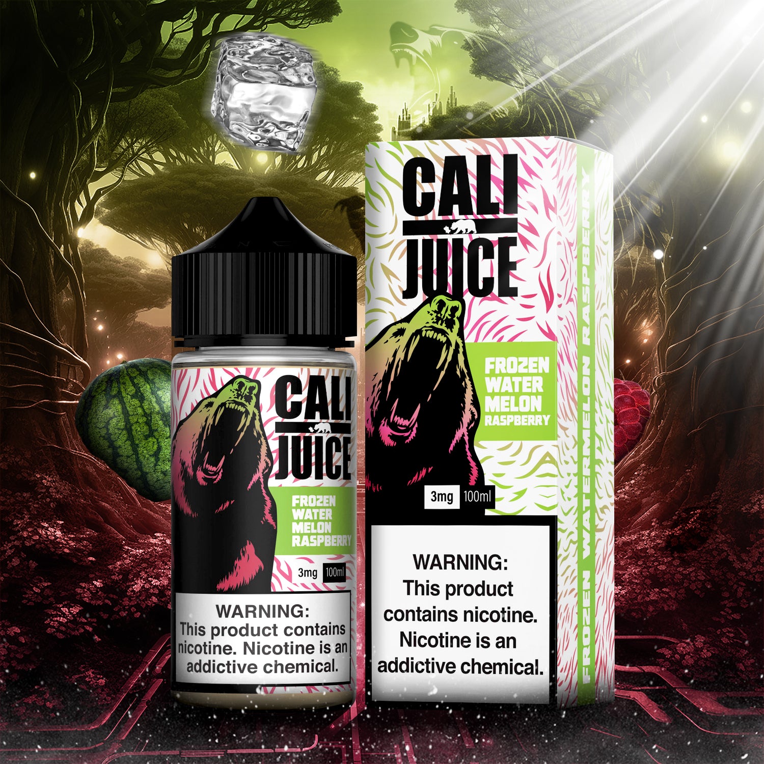 Cali Juice Nicotine Salt E-Liquid 30ML - Frozen Watermelon Raspberry  Cali Juice Nicotine Salt E-Liquid 30ML - Frozen Watermelon Raspberry