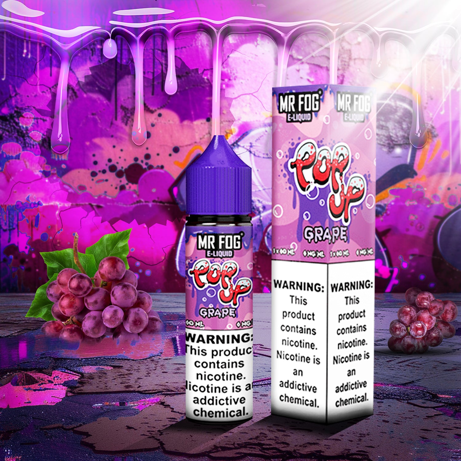 MR FOG E-LIQUID POP UP 100ML - Grape  MR FOG E-LIQUID POP UP 100ML - Grape