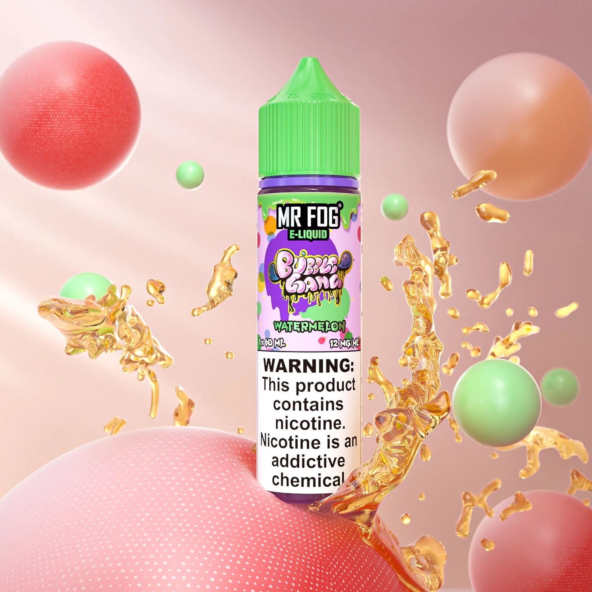 MR FOG E-LIQUID BUBBLE GANG 60ML - Watermelon  MR FOG E-LIQUID BUBBLE GANG 60ML - Watermelon