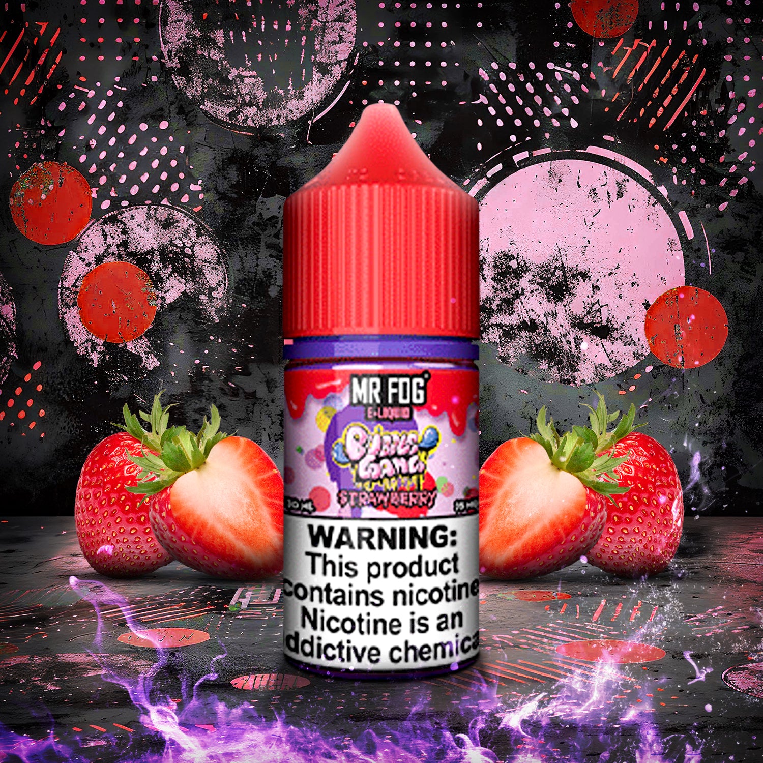 MR FOG E-LIQUID BUBBLE GANG 30ML - Strawberry  MR FOG E-LIQUID BUBBLE GANG 30ML - Strawberry