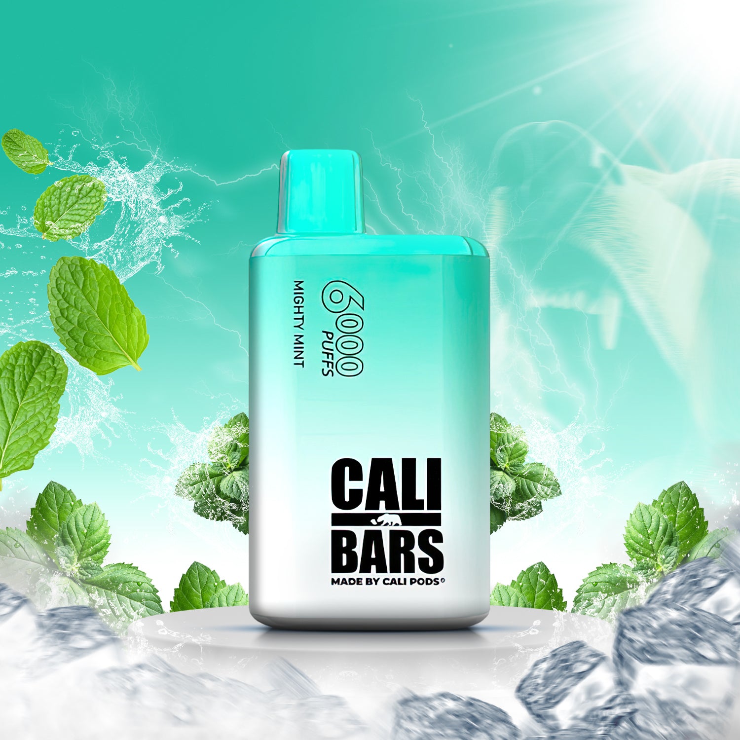 Cali Bars V2 6000 Disposable Vape - Mighty Mint  Cali Bars V2 6000 Disposable Vape - Mighty Mint