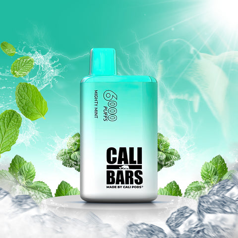 Cali Bars V2 6000 Disposable Vape - Mighty Mint  Cali Bars V2 6000 Disposable Vape - Mighty Mint