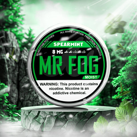 MR FOG NICOTINE POUCHES 8MG - Spearmint Moist  MR FOG NICOTINE POUCHES 8MG - Spearmint Moist