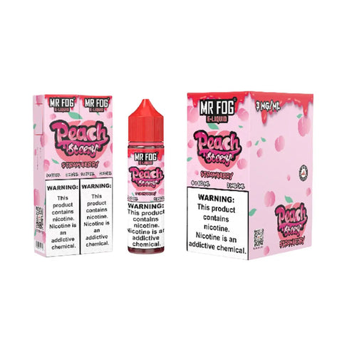 Mr Fog Steezy Nicotine E-Liquid 60ML - Peach Strawberry  Mr Fog Steezy Nicotine E-Liquid 60ML - Peach Strawberry