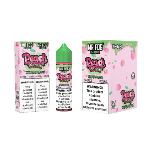 Mr Fog Steezy Nicotine E-Liquid 60ML - Peach Watermelon  Mr Fog Steezy Nicotine E-Liquid 60ML - Peach Watermelon