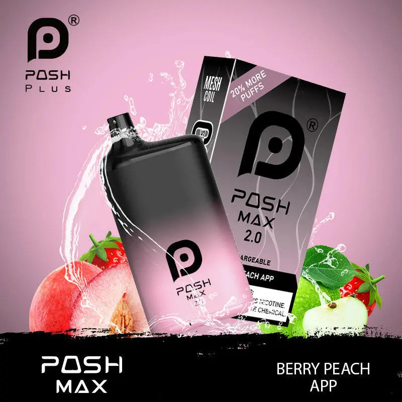 POSH MAX 2.0 5200 DISPOSABLE - Berry Peach App POSH MAX 2.0 5200 DISPOSABLE - Berry Peach App