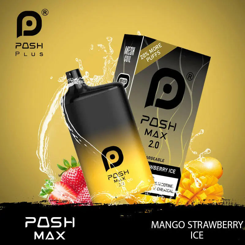 POSH MAX 2.0 5200 DISPOSABLE - Mango Strawberry Ice  POSH MAX 2.0 5200 DISPOSABLE - Mango Strawberry Ice