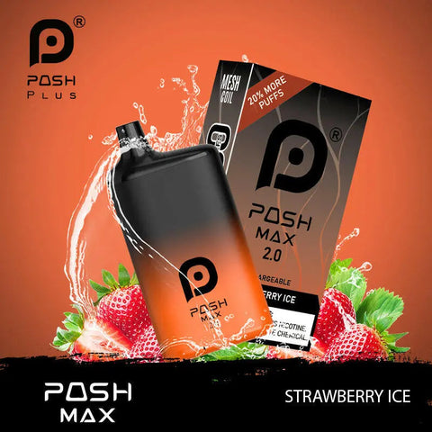 POSH MAX 2.0 5200 DISPOSABLE - Strawberry Ice  POSH MAX 2.0 5200 DISPOSABLE - Strawberry Ice