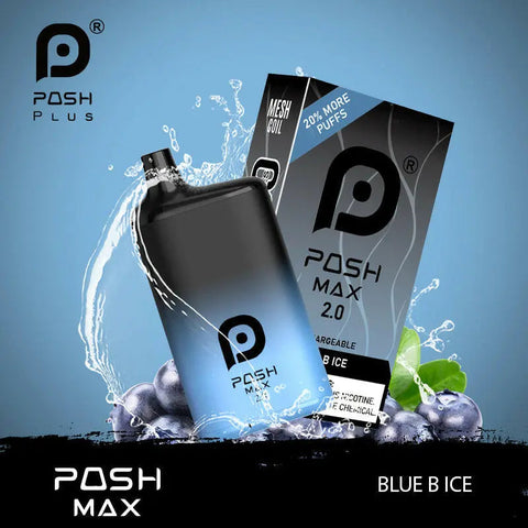 POSH MAX 2.0 5200 DISPOSABLE - Blue B Ice  POSH MAX 2.0 5200 DISPOSABLE - Blue B Ice