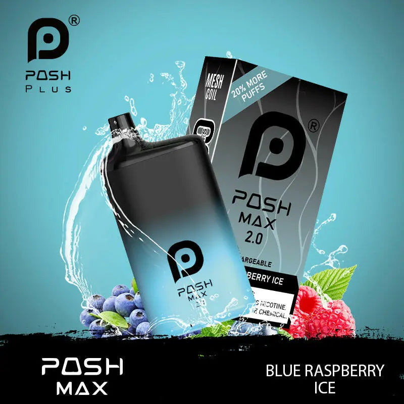 POSH MAX 2.0 5200 DISPOSABLE - Blue Raspberry Ice  POSH MAX 2.0 5200 DISPOSABLE - Blue Raspberry Ice