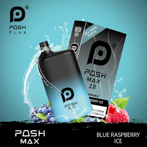 POSH MAX 2.0 5200 DISPOSABLE - Blue Raspberry Ice  POSH MAX 2.0 5200 DISPOSABLE - Blue Raspberry Ice