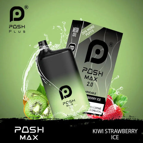 POSH MAX 2.0 5200 DISPOSABLE - Kiwi Strawberry Ice  POSH MAX 2.0 5200 DISPOSABLE - Kiwi Strawberry Ice