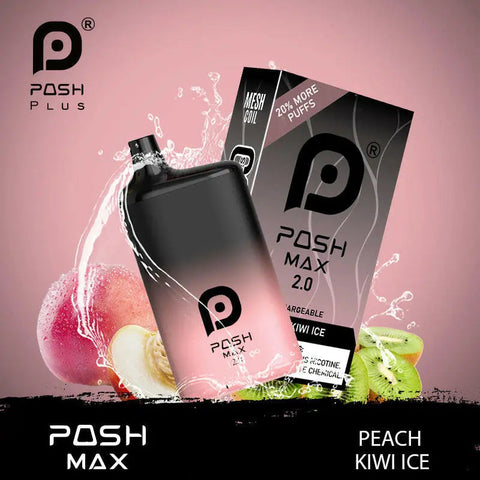 POSH MAX 2.0 5200 DISPOSABLE - Peach Kiwi Ice  POSH MAX 2.0 5200 DISPOSABLE - Peach Kiwi Ice