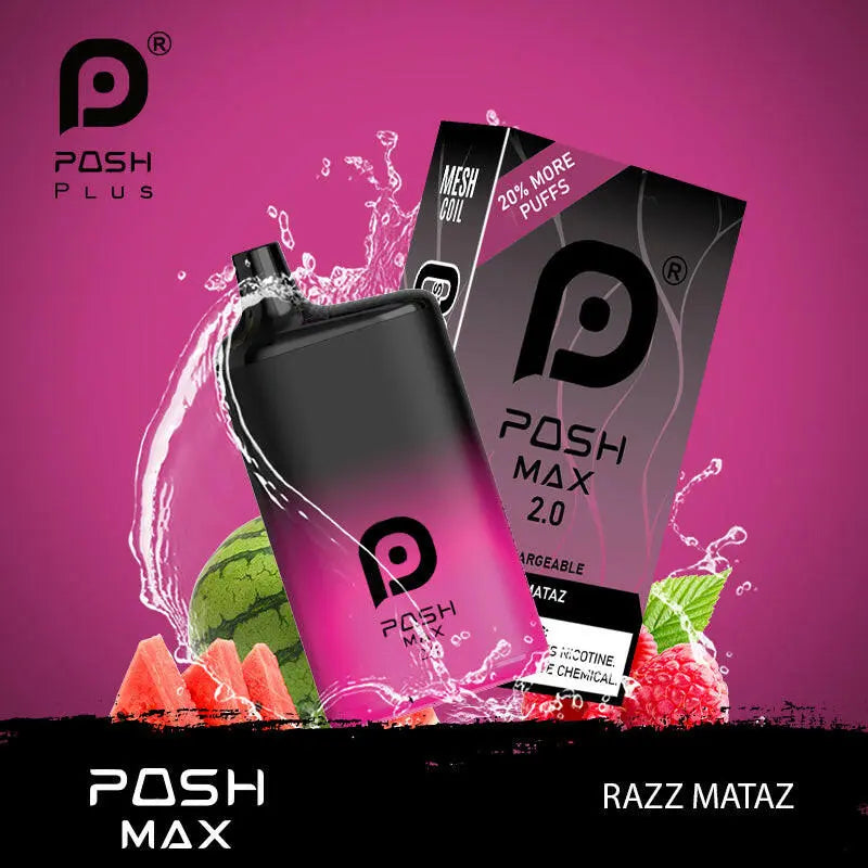 POSH MAX 2.0 5200 DISPOSABLE - Razz Mataz  POSH MAX 2.0 5200 DISPOSABLE - Razz Mataz