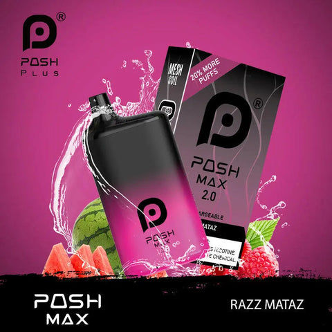POSH MAX 2.0 5200 DISPOSABLE - Razz Mataz  POSH MAX 2.0 5200 DISPOSABLE - Razz Mataz