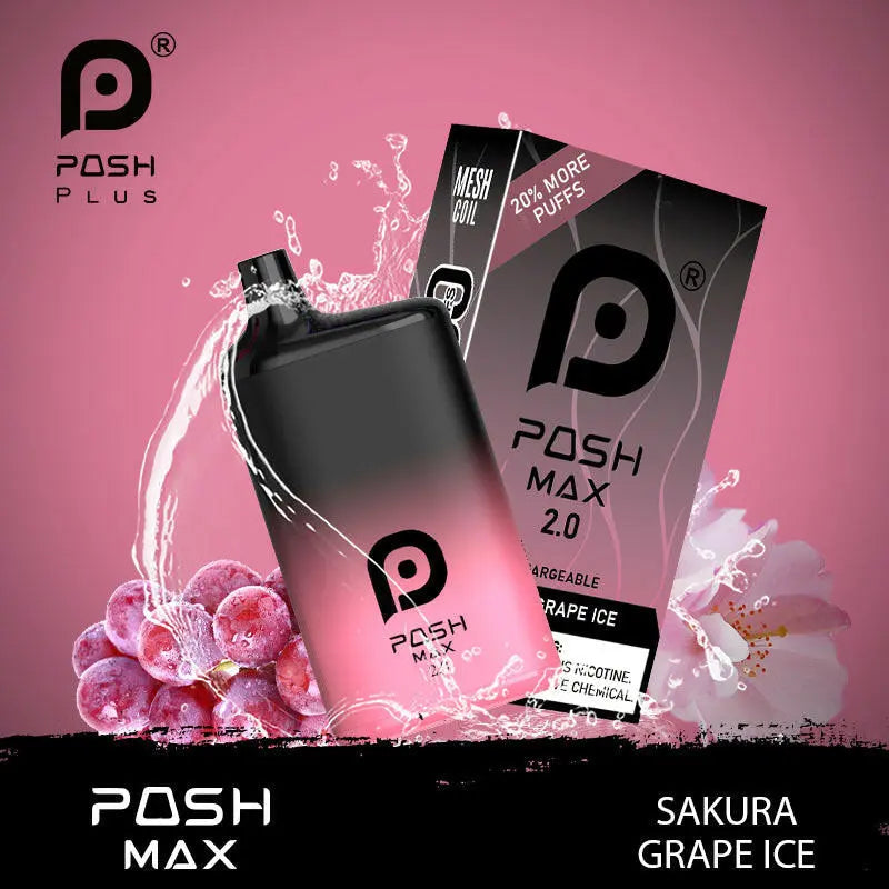 POSH MAX 2.0 5200 DISPOSABLE - Sakura Grape Ice  POSH MAX 2.0 5200 DISPOSABLE - Sakura Grape Ice