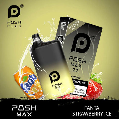 POSH MAX 2.0 5200 DISPOSABLE - Fanta Strawberry Ice  POSH MAX 2.0 5200 DISPOSABLE - Fanta Strawberry Ice