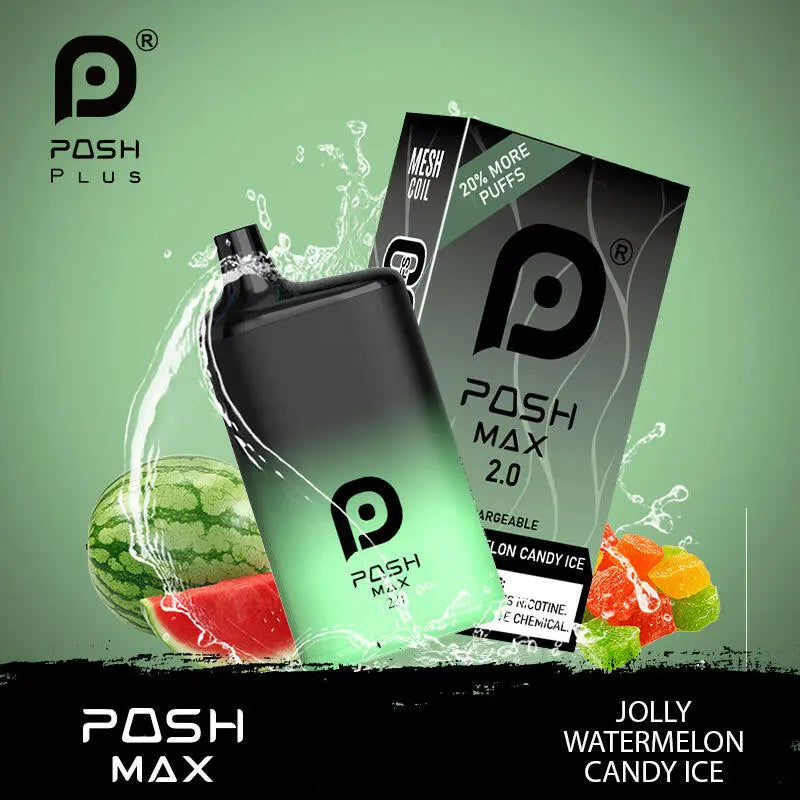 POSH MAX 2.0 5200 DISPOSABLE - Jolly Watermelon Candy Ice  POSH MAX 2.0 5200 DISPOSABLE - Jolly Watermelon Candy Ice