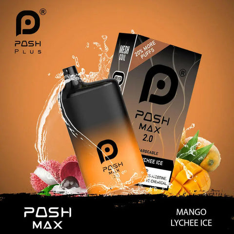 POSH MAX 2.0 5200 DISPOSABLE - Mango Lychee Ice  POSH MAX 2.0 5200 DISPOSABLE - Mango Lychee Ice
