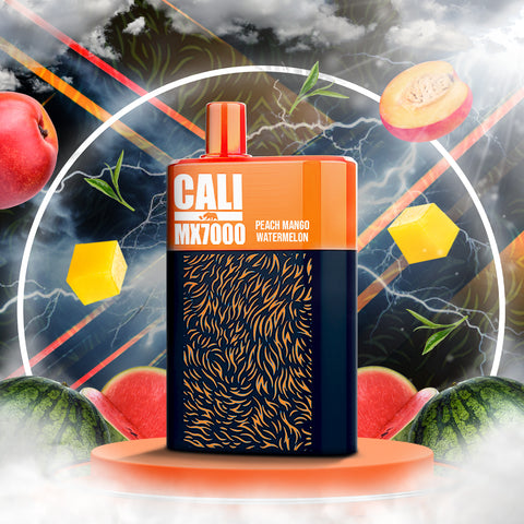 Cali MX7000 Puffs Disposable Vape - Peach Mango Watermelon  Cali MX7000 Puffs Disposable Vape - Peach Mango Watermelon