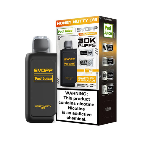 Pod Juice SVOPP 30K Disposable Pod  - Honey Nutty O's  Pod Juice SVOPP 30K Disposable Pod  - Honey Nutty O's