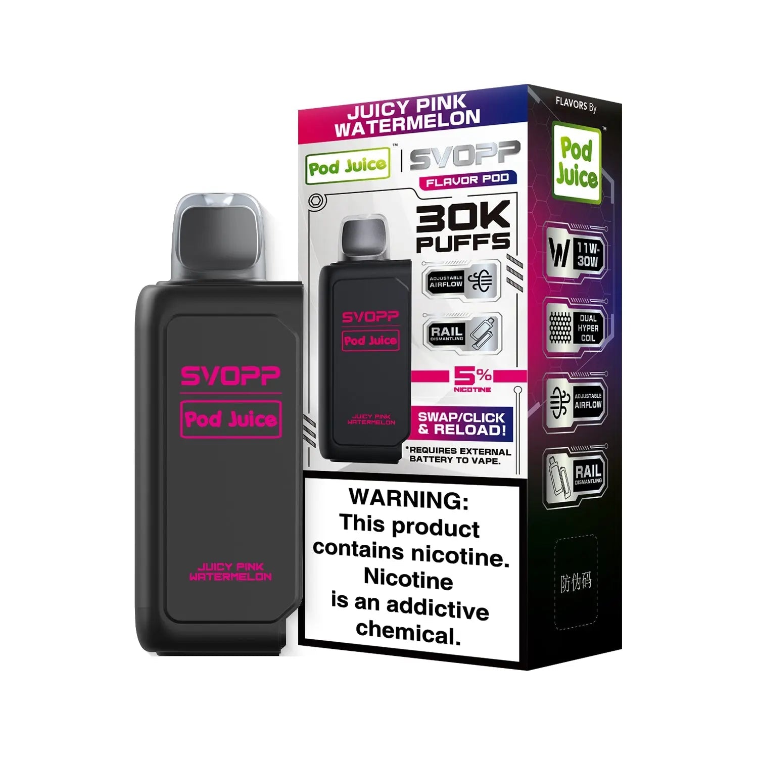 Pod Juice SVOPP 30K Disposable Pod  - Juicy Pink Watermelon  Pod Juice SVOPP 30K Disposable Pod  - Juicy Pink Watermelon