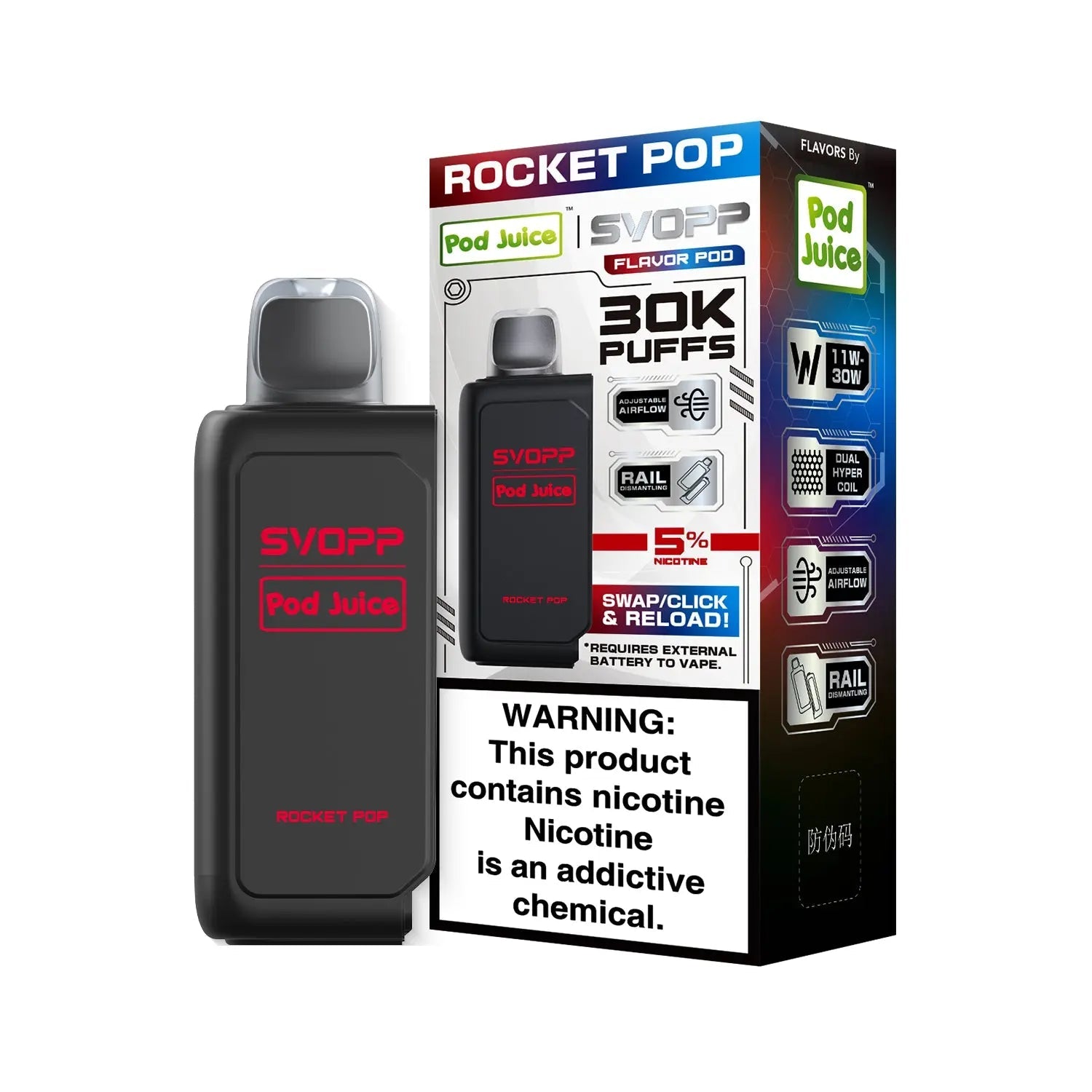 Pod Juice SVOPP 30K Disposable Pod - Rocket Pop  Pod Juice SVOPP 30K Disposable Pod - Rocket Pop
