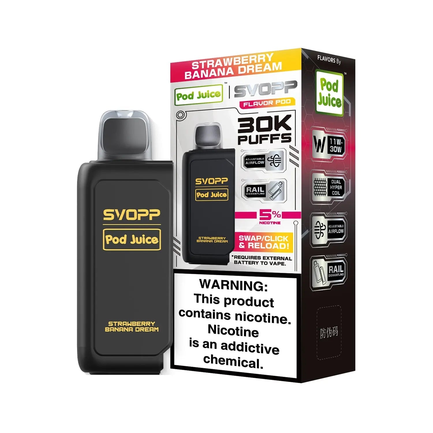 Pod Juice SVOPP 30K Disposable Pod  - Strawberry Banana Dream  Pod Juice SVOPP 30K Disposable Pod  - Strawberry Banana Dream