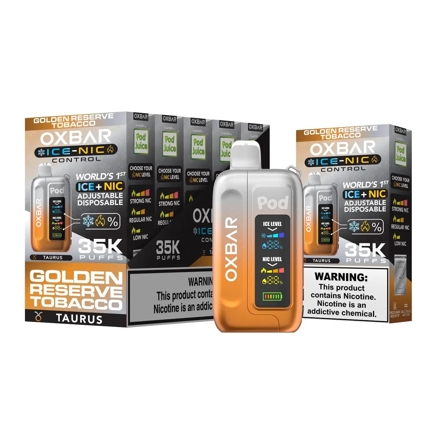 Pod Juice x OXBAR 35K Disposable  - Golden Reserve Tobacco  Pod Juice x OXBAR 35K Disposable  - Golden Reserve Tobacco