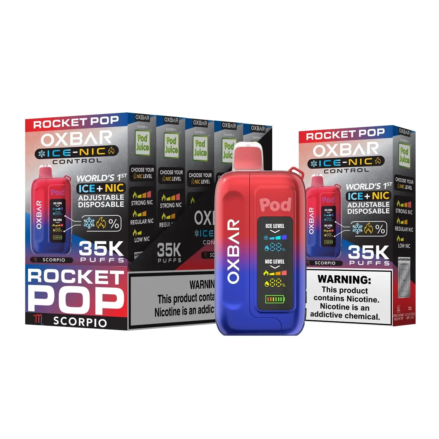 Pod Juice x OXBAR 35K Disposable   - Rocket Pop  Pod Juice x OXBAR 35K Disposable   - Rocket Pop